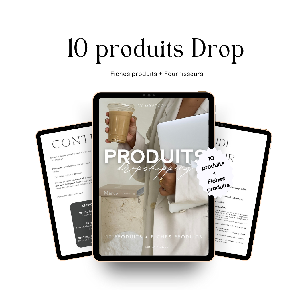 10 produits Gagnant Dropshipping + Fiches produits & Fournisseurs